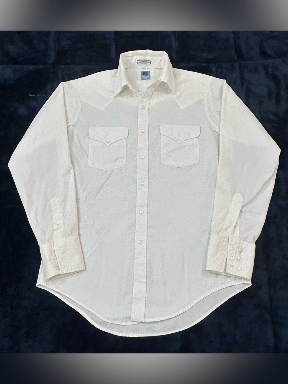 Vintage 90s Silver Canyon White Pima Cotton Western Button Up Dress Shirt Mens L